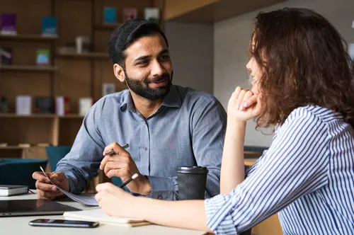 Loopbaancoach In Gesprek Met Een Cliënt